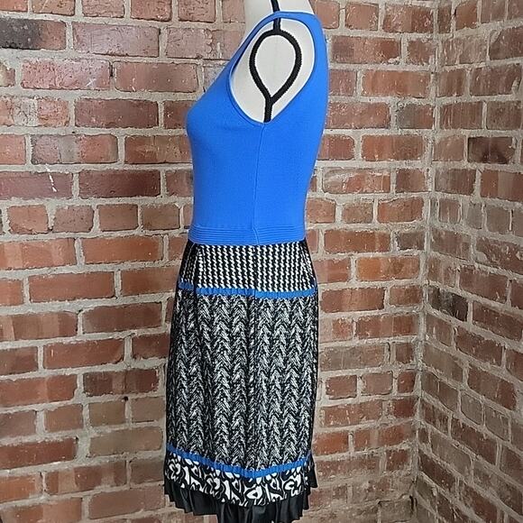 Anthropologie Girls From Savoy Blue Merino Wool Knit Pattern Tank Dress Women S - Picture 7 of 16